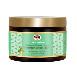 African Pride Feel It Formula Tratamiento Mascarilla Fortalecedora Del Cabello Con Menta, Romero y Salvia, para Todo Tipo de Cabello - Ayuda Al Crecimiento Del Cabello, Nutre Las Puntas Divididas y Cu