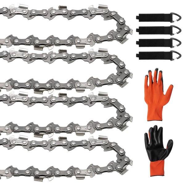 Anxingo 4 Pack 18 Inch Chainsaw Chain, 3/8" LP Pitch
