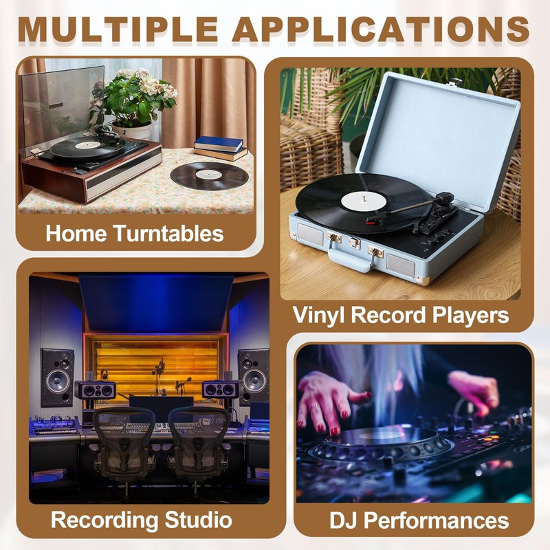2 Pcs Record Player Mat, 7 Inch Turntable Mat 3mm
