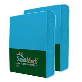 NatureMark 2 Pack Microfibre Fitted Sheet, Double Pack in Many Sizes and Colours Brand Quality Oeko-Tex Standard 100