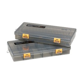 Savage Gear Tacklebox 23 x 11 x 3.5 cm Flat Lure Box Smoke Kit - 2 Fishing Boxes