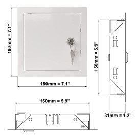 EUROPLAST Metal Inspection Flap 15 x 15 cm – Service Flap for Inspection and Cover – 150 x 150 mm Inspection Door with Lock – Inspection Door Access Door Maintenance Flap – Galvanised Steel White