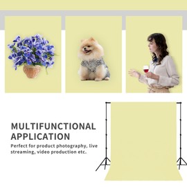 Easy-Going 5Wx7L ft Beige Background Muslin Backdrop, Photo Studio, Collapsible High Density Screen for Video Photography and Television