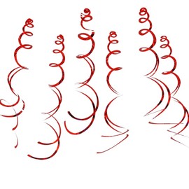 6 Pack of 70-80cm Hanging Swirls/Streamers for Party Decorations [Red]