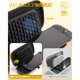 【2025年新版モデル 最強の守りケース】ケース対応機種 Switch 2, スイッチ2ケース 収納バッグ, 画面保護のためのアップグドット付きハニカムパネル強化 防塵 防水 耐衝撃 大容量 ゲームカード10枚コントローラー/ドック/ケーブル イヤホンなど小物収納可能持ち運び便利 外出/旅行用 (イエロー)