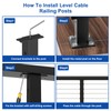 BLIKA Complete Set 42" Cable Railing Post Kit(Post 41"x2"x2"), Black