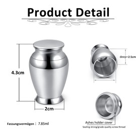 Zysta Stainless Steel Mini Urn Waterproof Memorial Urn for Cremation Ashes Burial Mini Funeral Urn Keepsake for Safe Storage of Ashes