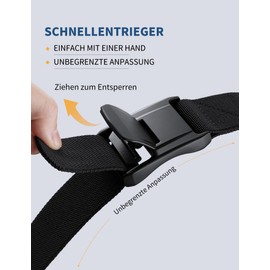 Bon4Extrao Tactical Belt, Military Belt Men's Work Belt Hiking 3.8 cm with Quick Release Metal Buckle, black