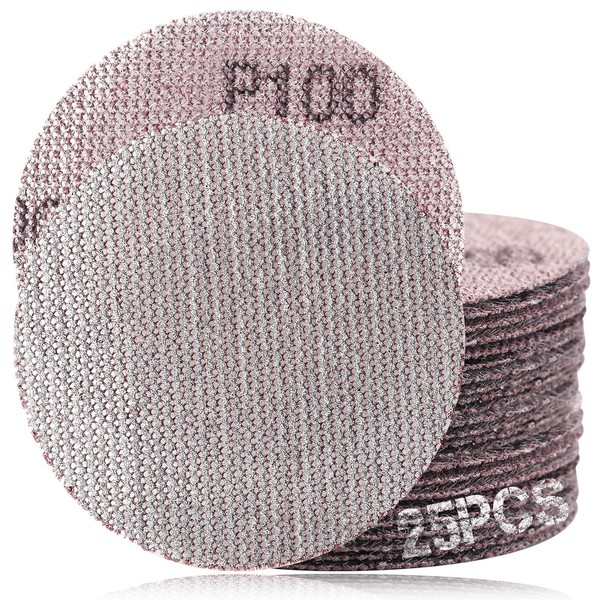 SPEEDWOX 3-Inch 100 Grit Mesh Abrasive Dust Free Sanding Discs,