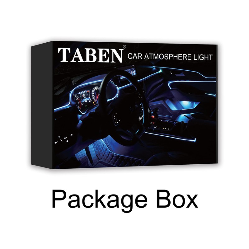 TABEN Car Neon Light Strips, 4-Piece Set with 64 Colours,
