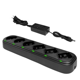 SAMCOM FPCN10A Six-Way Charger Multi Unit Charging Station Rapid Bank Chargers Compatible with SAMCOM FPCN10A Walkie Talkie and Battery