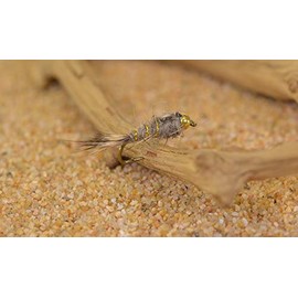 12 Flies -Bead Head Natural Hares Ear Mayfly Nymph Flies - Mustad Signature Fly Hook (Hook #12)