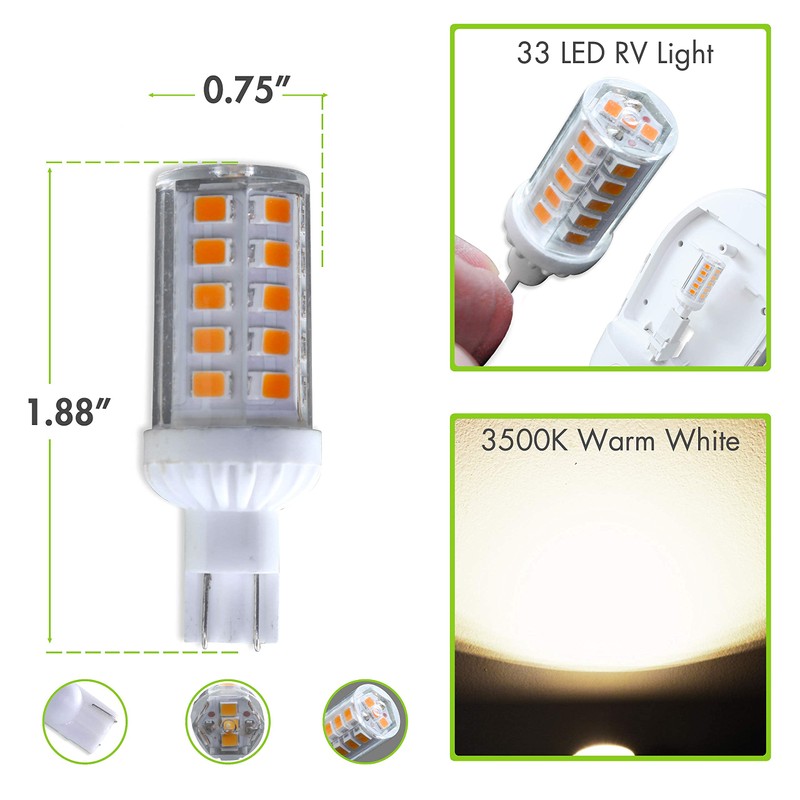 Leisure LED 4 Pack RV LED Light Bulbs 450LM Warm