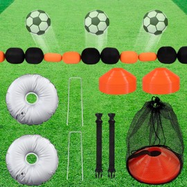 Outus 9 ft Soccer Goalkeeper Deflection Equipment Goalkeeper Training Equipment Single Line Deflector Multi Refraction Angles for Reflex & Agility Training with 15 Soccer Cones & 2 Water Weight Bags