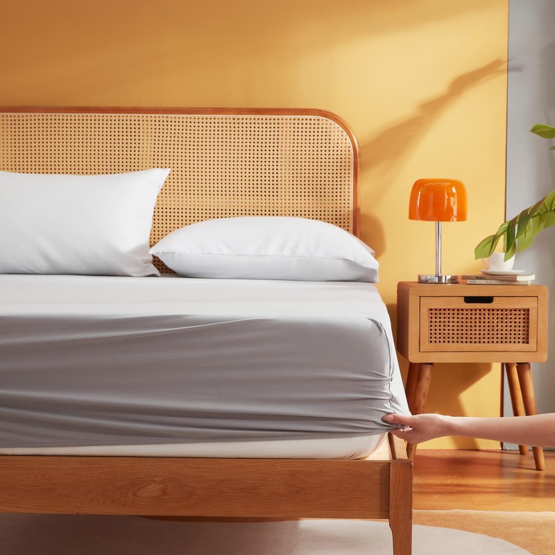 Sonive Fitted Sheet 90 x 200 cm, Bed Sheet Brushed