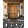 EHOMEWARE Front Door Handle with Deadbolt Set, 1 Pack Keyed