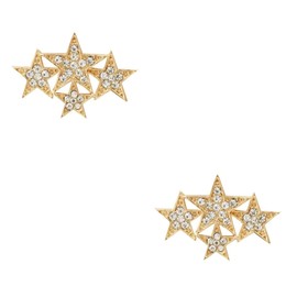 SHERCHPRY Set of 2 star pin star brooches rhinestone brooch rhinestone brooches costume brooch brooch gold brooch made of shiny brooch, Metal, No gemstone