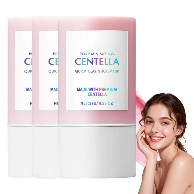 3PC Mascarilla de Arcilla en Barra con Centella Asiática,Poremizing Quick