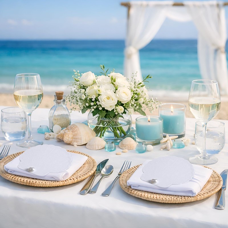 Resurhang 100 Set Oyster Place Card Beach Wedding Place Card