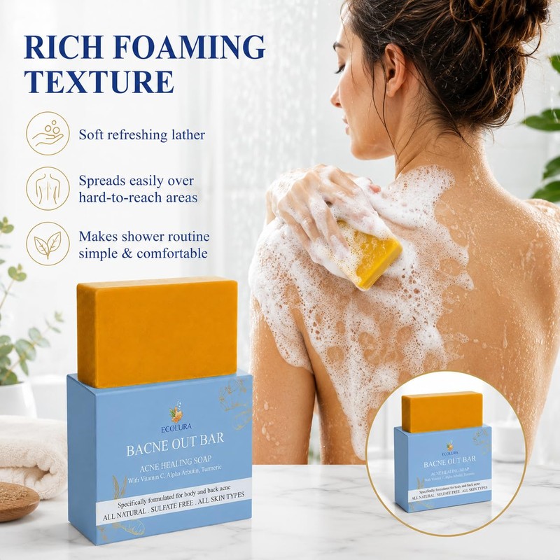Bacne Out Bar - Natural Exfoliating Cleanser Soap with Vitamin