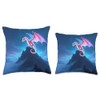 Fantasy Mist Shrouded Dragon Throw Pillow