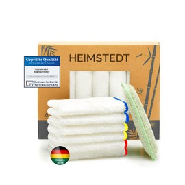 HEIMSTEDT® Bamboo Cloths Colourful (Pack of 6) - Sustainable Bamboo Cleaning Cloths for Streak-free Cleaning on All Surfaces