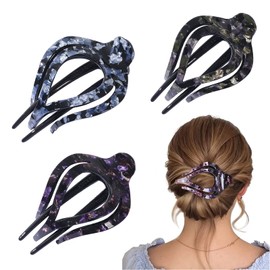 JOLINTAL 3PCS Heart Duckbill Clip, Womens French Concord Curved Hair Clip, No Slip Strong Grip Comfortable Hold Girls Ladies Beauty Fashion Accessory Clamp Ponytail Headwear