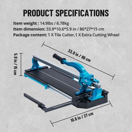 Acekool Manual Tile Cutter, Porcelain Ceramic Tile Cutter With Tungsten Carbide Cutting Wheel,Infrared Positioning, Anti-Skid Feet, Durable Rails for Workshops &Industrial Sites.