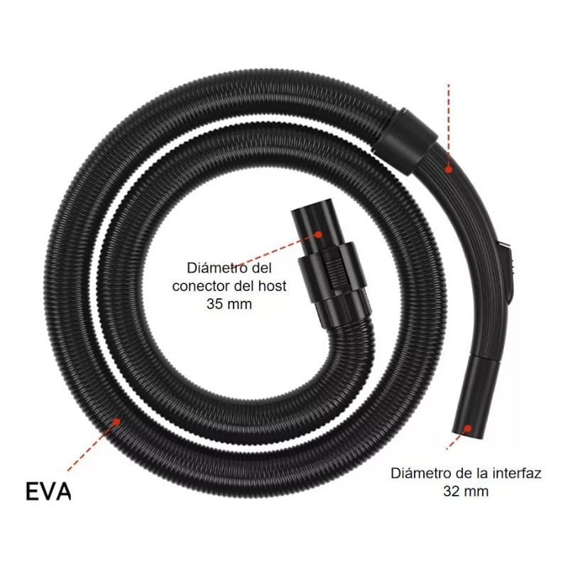 generic Manguera De Aspiración Para , Plástico, Negro, 185cm