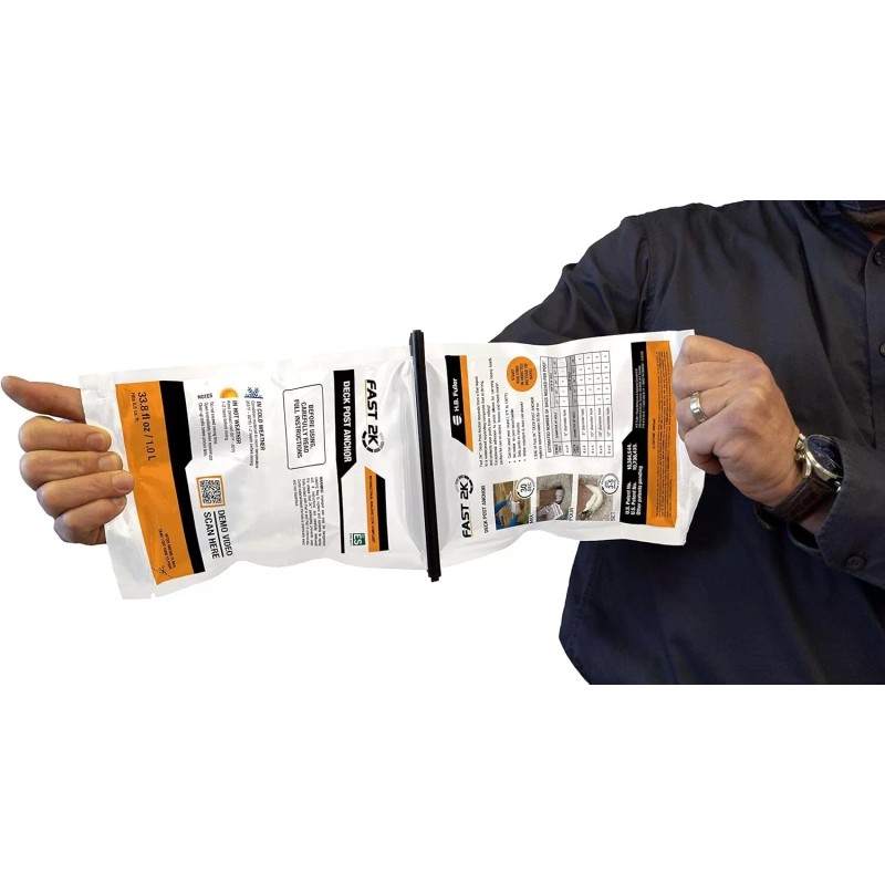 Fast 2K Deck Post Mix, Expanding Foam Concrete Alternative for