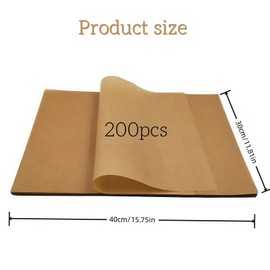 200 Sheets Unbleached Parchment Paper 16"x12"- Precut Non-Stick Baking Sheets for Air Fryer, Oven & Half Sheet Pans, Heavy Duty High Heat Parchment Paper, Chlorine-Free for Baking, Grilling