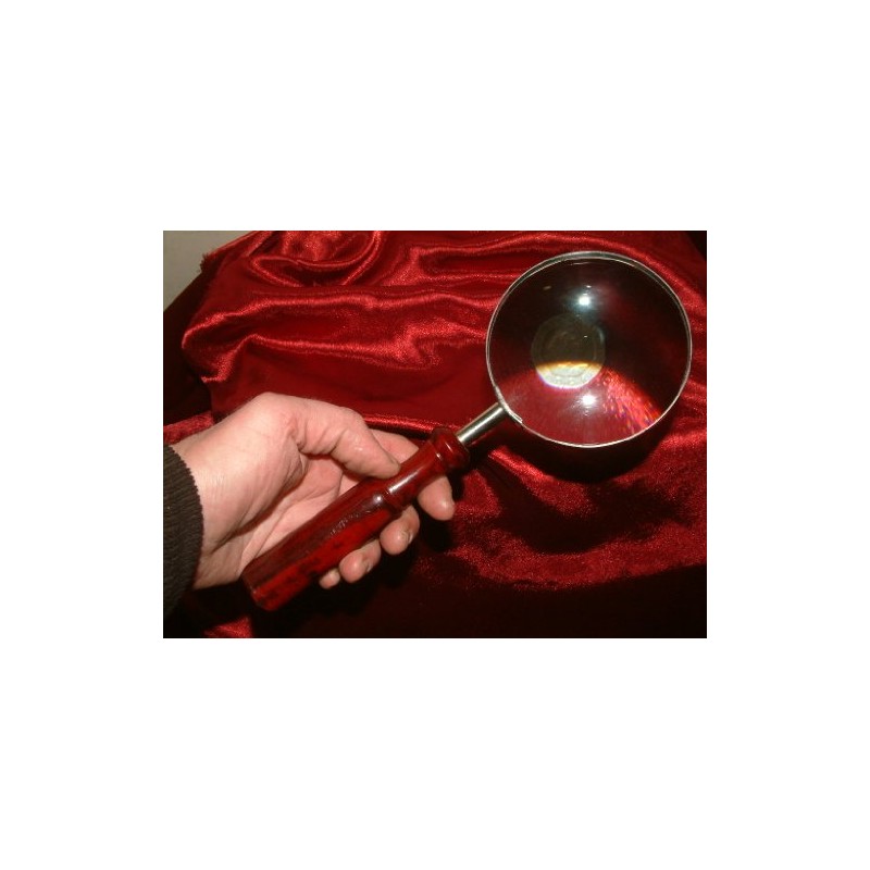 magnifying glass with dark hardwood handle (23574)