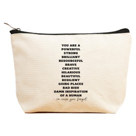 Inspirational Quotes Gifts-Affirmations Gifts-Funny Reminder Gifts-Positive Motivational Gifts,Encouragement Gifts,You Are A Powerful Strong-Christmas Gifts-Makeup Bag,Cosmetic Pouch,Travel Case