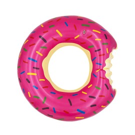 Topfunyy Strawberry Donut Pool Floats Summer Themed Inflatable Swimming Rings Tubes for Adults(90cm/35.5inch)
