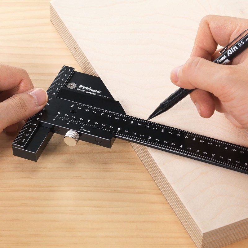 Woodraphic Signature Professional Dual Function Scriber Gauge for Measuring and
