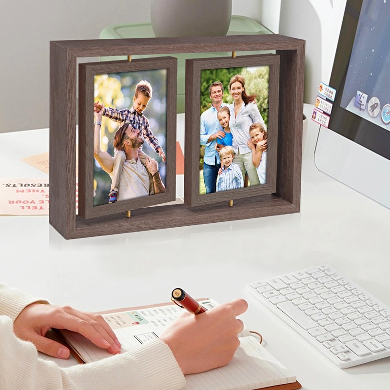 ZEEYUAN 5x7 Picture Frame Desktop Picture Frame Double Side 5x7