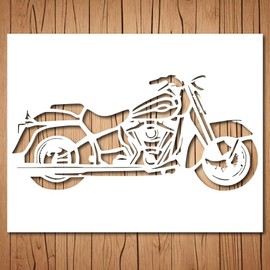 Motorcycle Stencil | Punisher Motorcycles Skull Street Art Graffiti Stencils for Painting on Wood, Glass, Wall, Walls, Canvas, Glassware, Spray Painting, Airbrushing | Skull Biker Stencil (3"x 6.5")