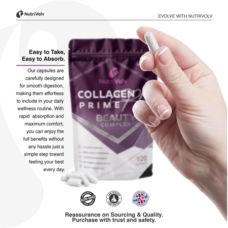 Collagen Prime+ Beauty Complex | 120 Capsules | Skin Elasticity,