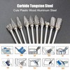 Handook Tungsten Carbide Double Cut Burr Set, with 1/8" Shank