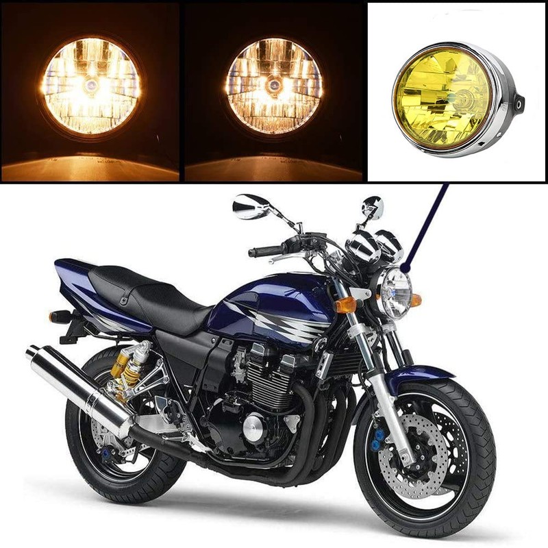 Ranzek CB400SF Hornet 250CBX400 VTR250 Jade CB250F Universal Headlight (Yellow