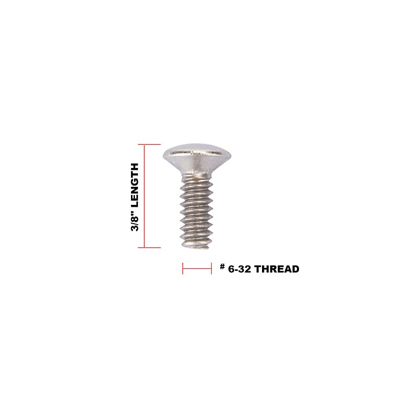 Henne Bery 3/8" Long 6-32 Thread, Oval Head Milled Slot