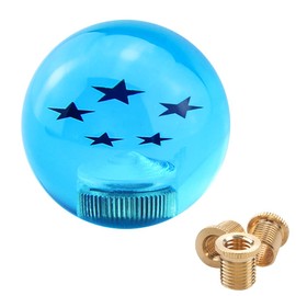 ATNVIDSG Round Ball Shift Knob for Most Manual Automatic Cars Universal Dragon Ball Gear Shift Knob with 3 Adapters M8x1.25, M10x1.25, M10x1.5 (Blue 5 stars)