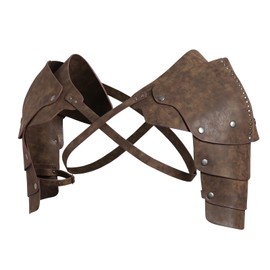 EHRBGK Men's Medieval Retro Shoulder Armour Adjustable Shoulder Armour PU Leather Viking Knight Shoulder Armor Cosplay Costume Accessory Shoulder Protection Cape