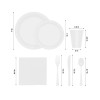 PARTY CUTLERY 350 Pc white Plastic Party Tableware Set for
