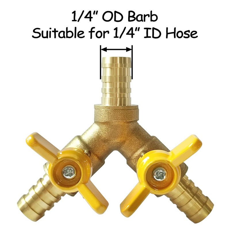 Uenede Brass 1/4 Inch 3-way Y-shaped Shut-off Ball Valve with