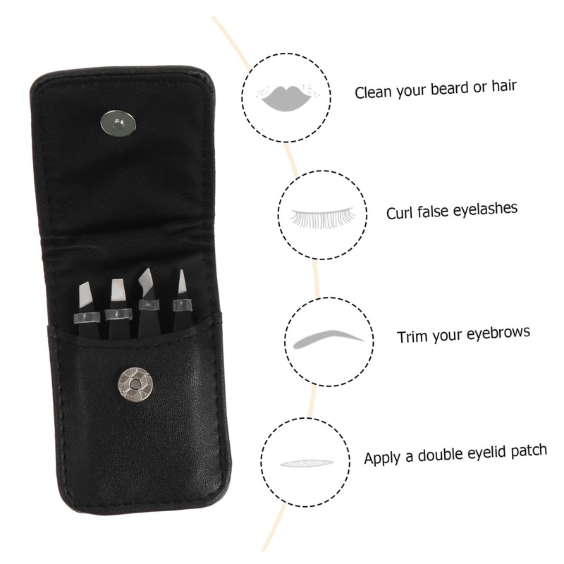 FOMIYES 1set Stainless Steel Eyebrow Tweezers Ergonomic Design for Removal