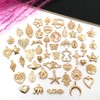 WJIAEER 100 Gold DIY Ornaments - Stainless Steel Charm -