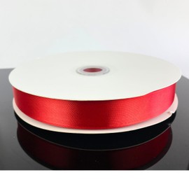 Listón satinado 2.2.cm de ancho 91 metros de largo poliester, listón para moños, liston para flores eternas (Rojo)