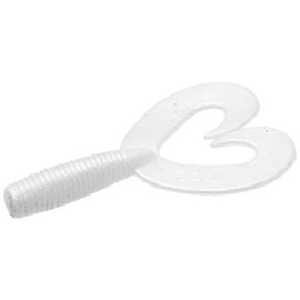 Zoom Bait Fat Albert Twin Tail Bait-Pack of 10 (White Pearl, 3.5-Inch)