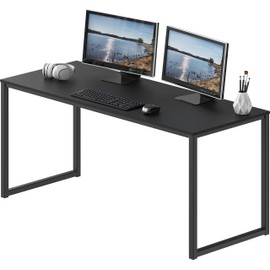 SHW Mission 55-Inch Home Office Computer Desk, Black